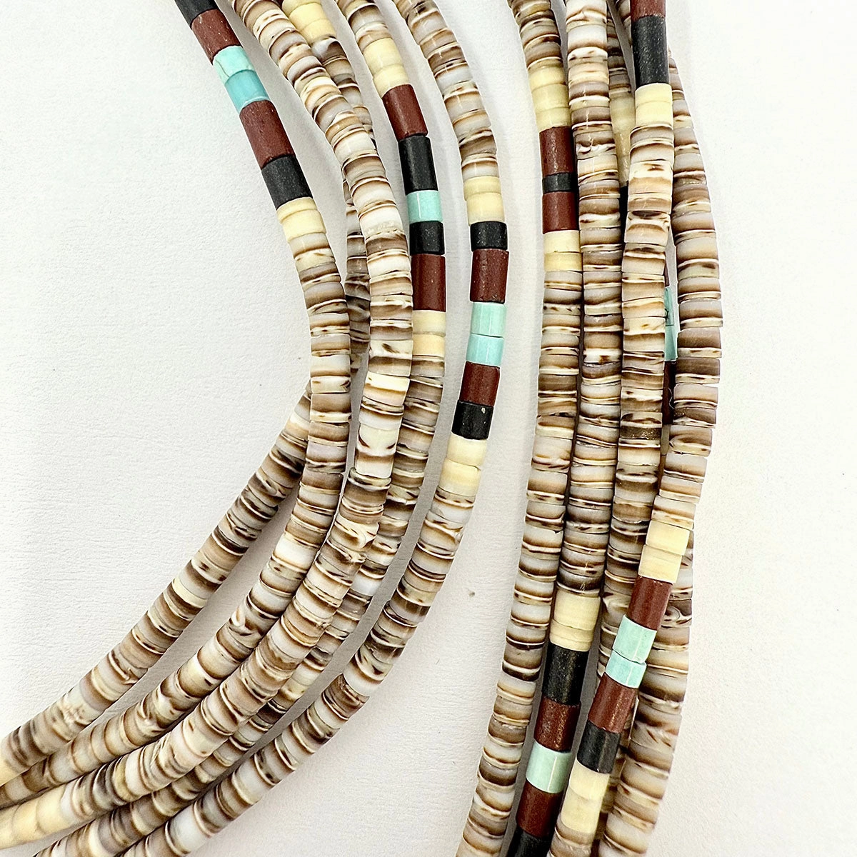 5 Strand Heishi  Necklace with Turquoise