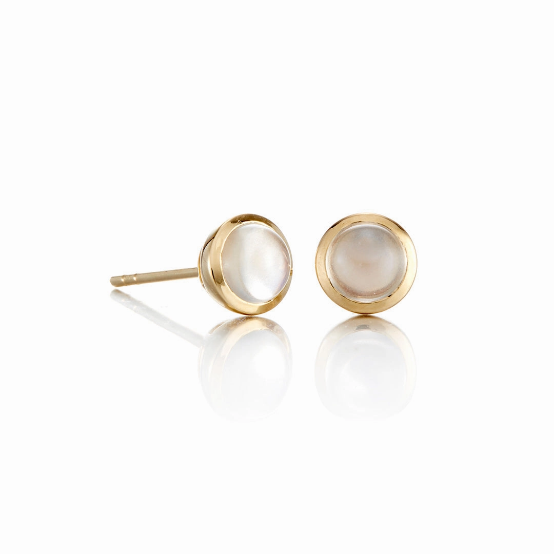 5mm Rainbow Moonstone Stud Earrings