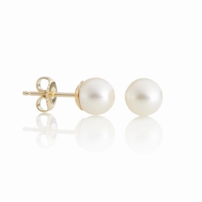5mm White Pearl Earrings