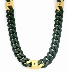 6mm Black And 18K Gold IP Steel Matte Finish Miami Cuban Chain Necklace