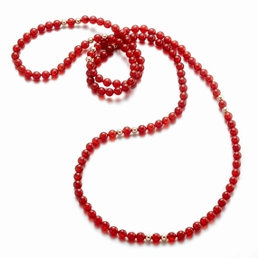 6mm Carnelian Rope Necklace