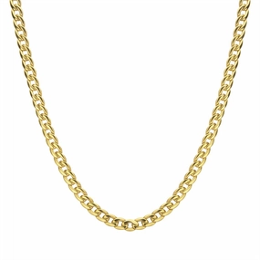 7.4mm 18K Gold IP Titanium Curb Chain Necklace