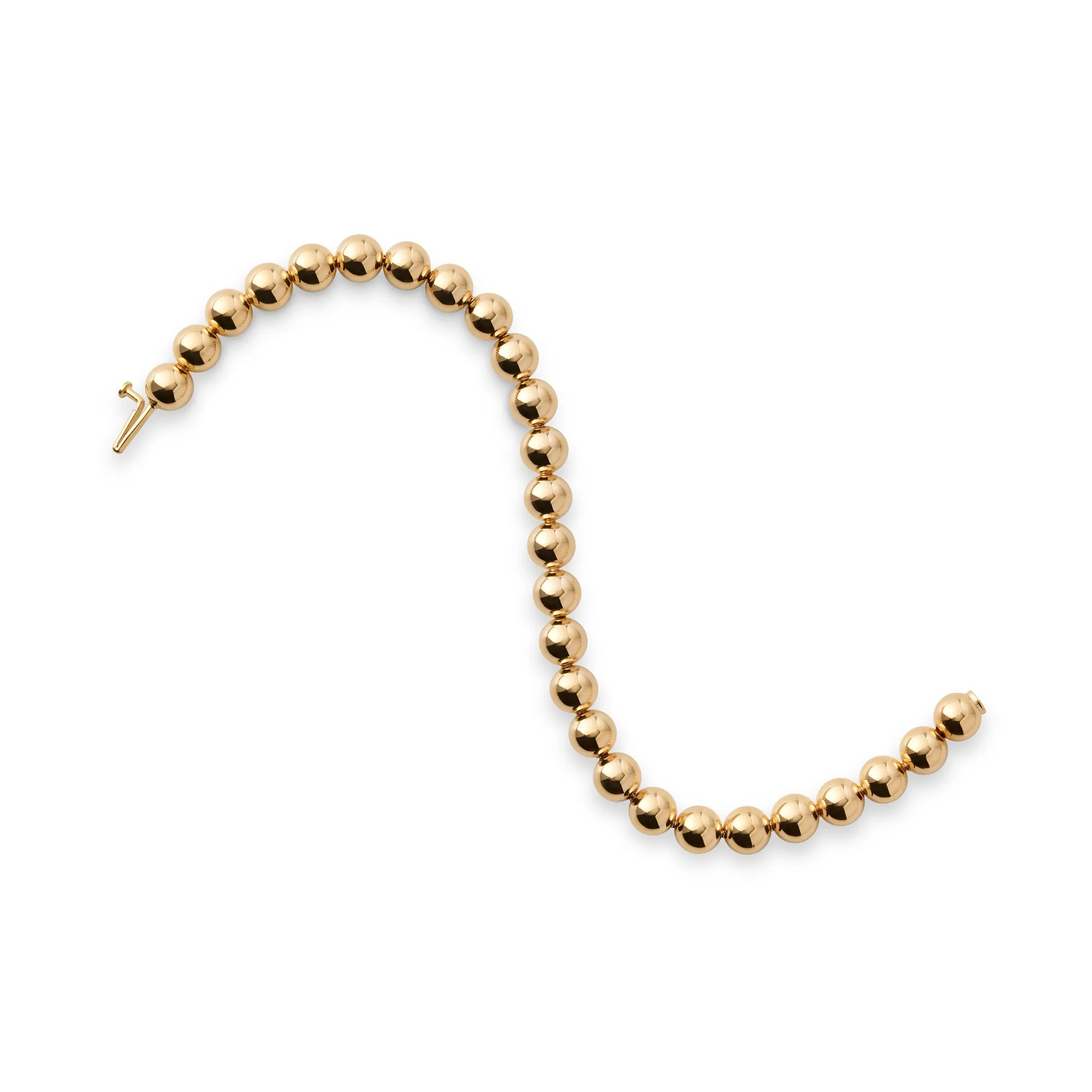 7mm Gold Bead Bracelet