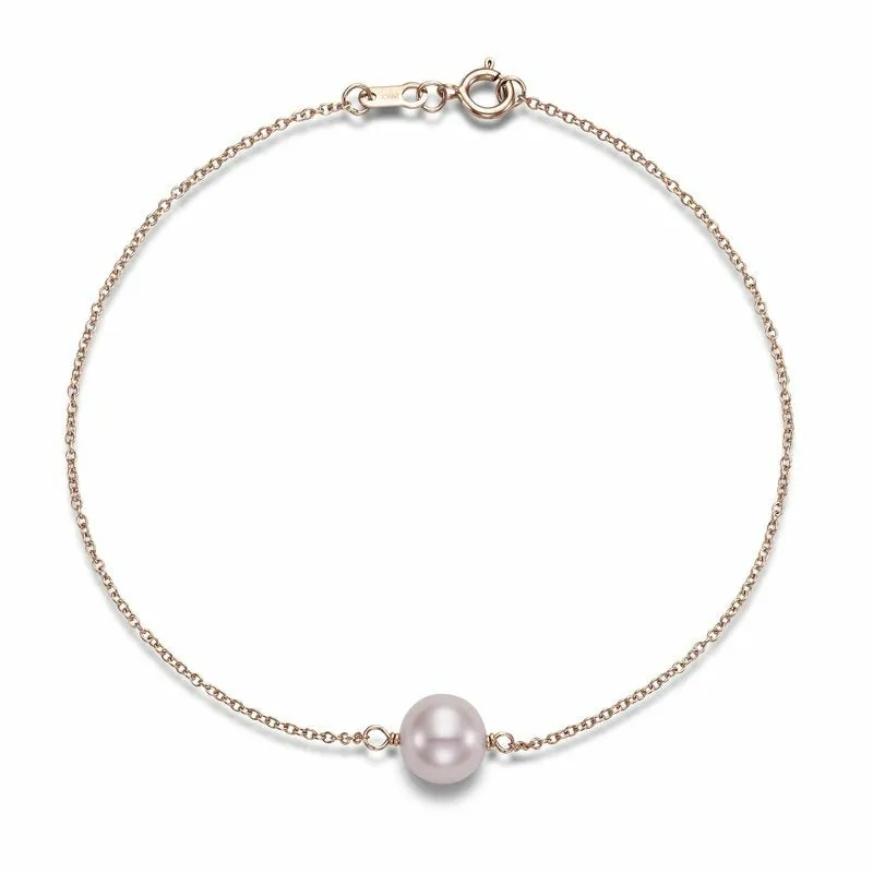 7mm Pink Pearl Single Station Bracelet