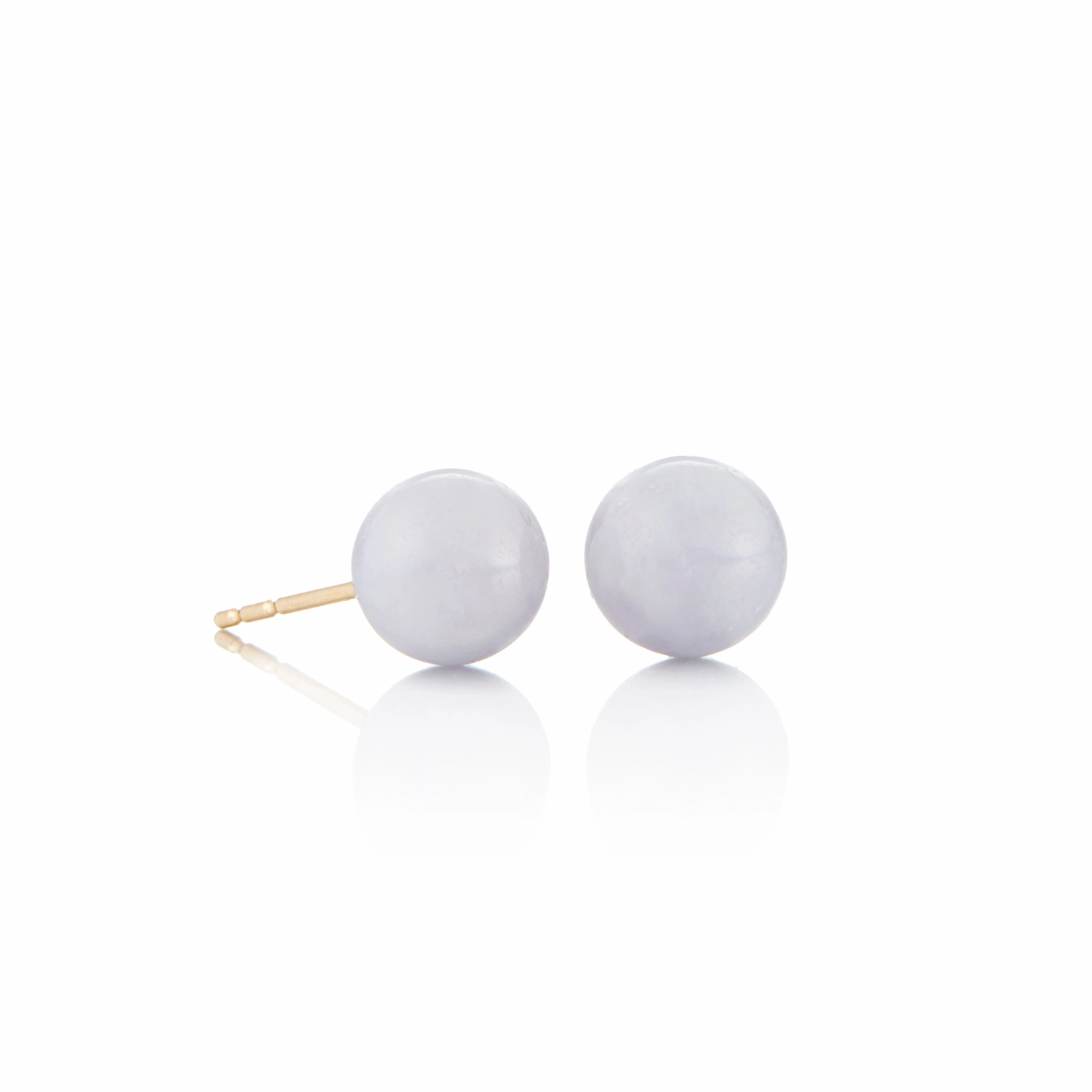 7mm Lavender Jade Bead Earrings