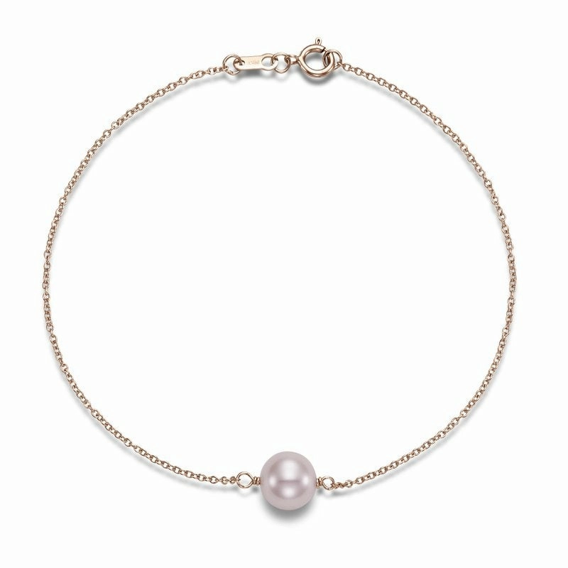 7mm Pink Pearl Single Station Bracelet