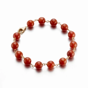 7mm Red Jade Pigtail Bracelet