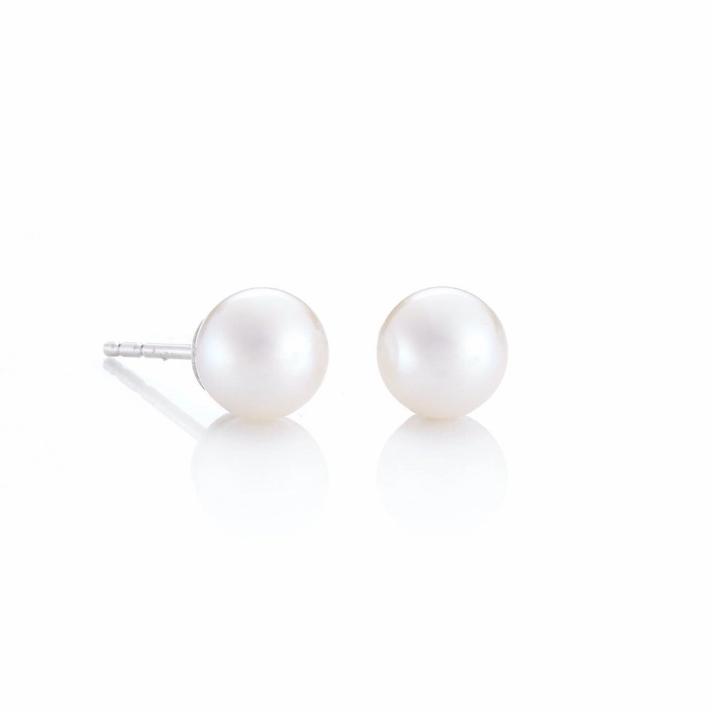 7mm White Akoya Pearl Earrings