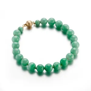 8mm Apple Green Jade Bead Bracelet