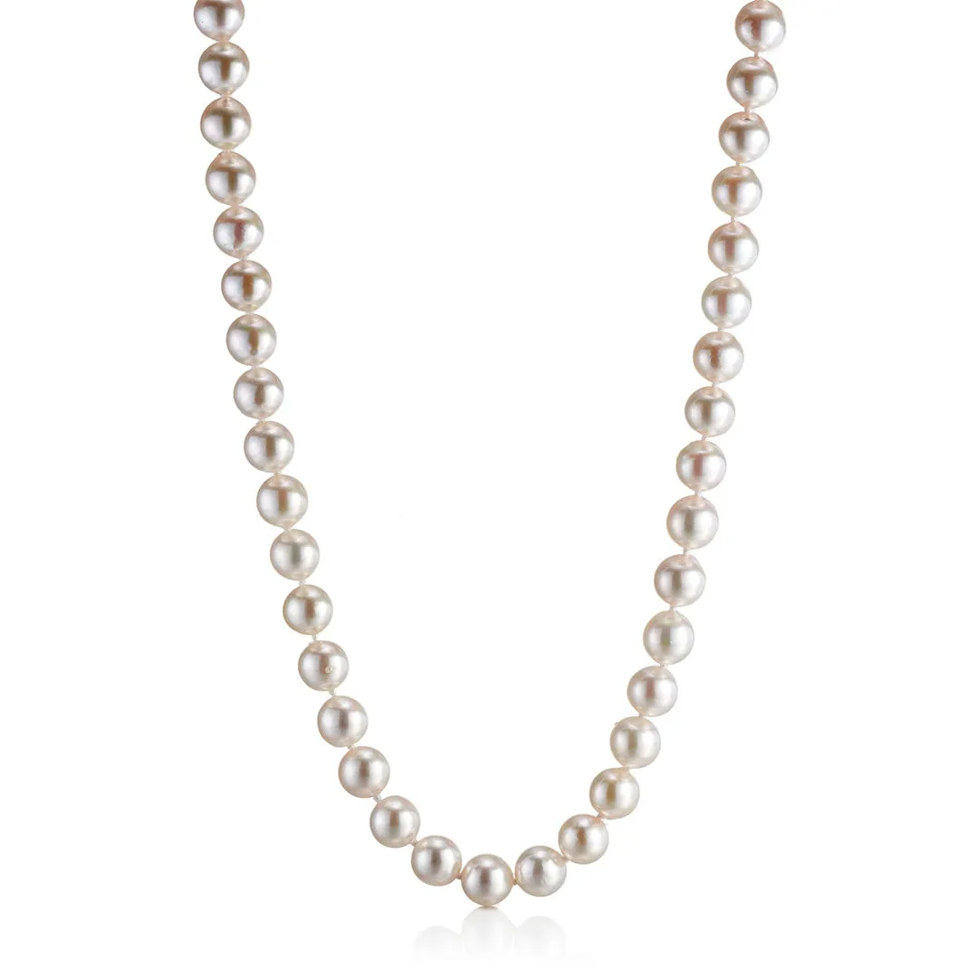 8mm Baroque White Akoya Pearl Necklace