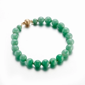 8mm Apple Green Jade Bead Bracelet