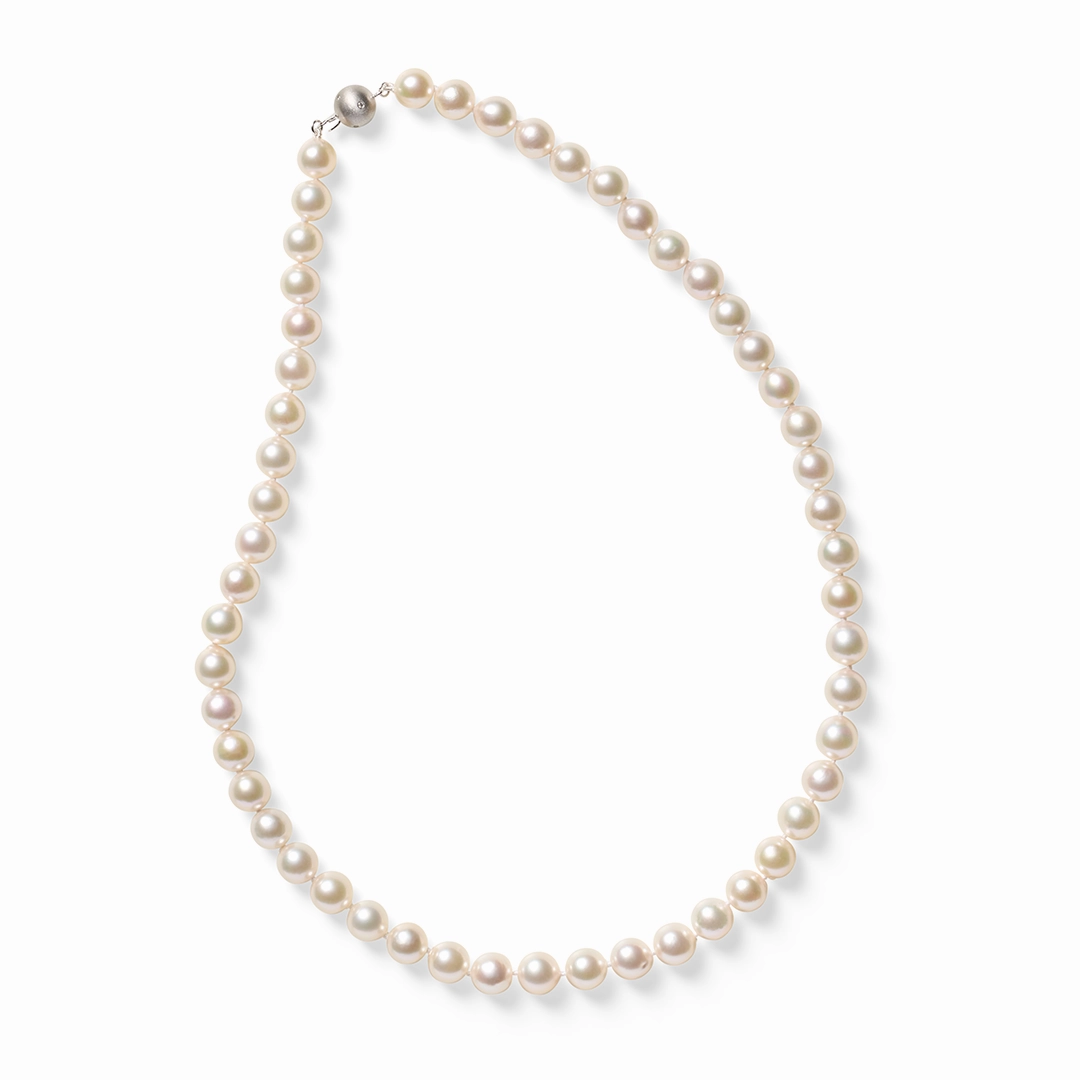 8mm Baroque White Akoya Pearl Necklace