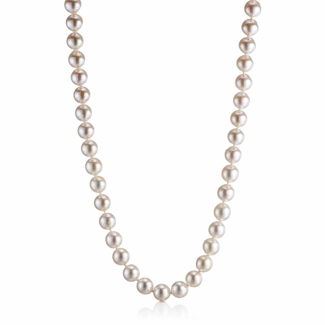 8mm Baroque White Akoya Pearl Necklace