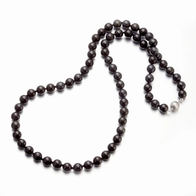8mm Dark Gray Jade Bead Necklace