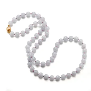 9.9mm Lavender Jade Bead Necklace