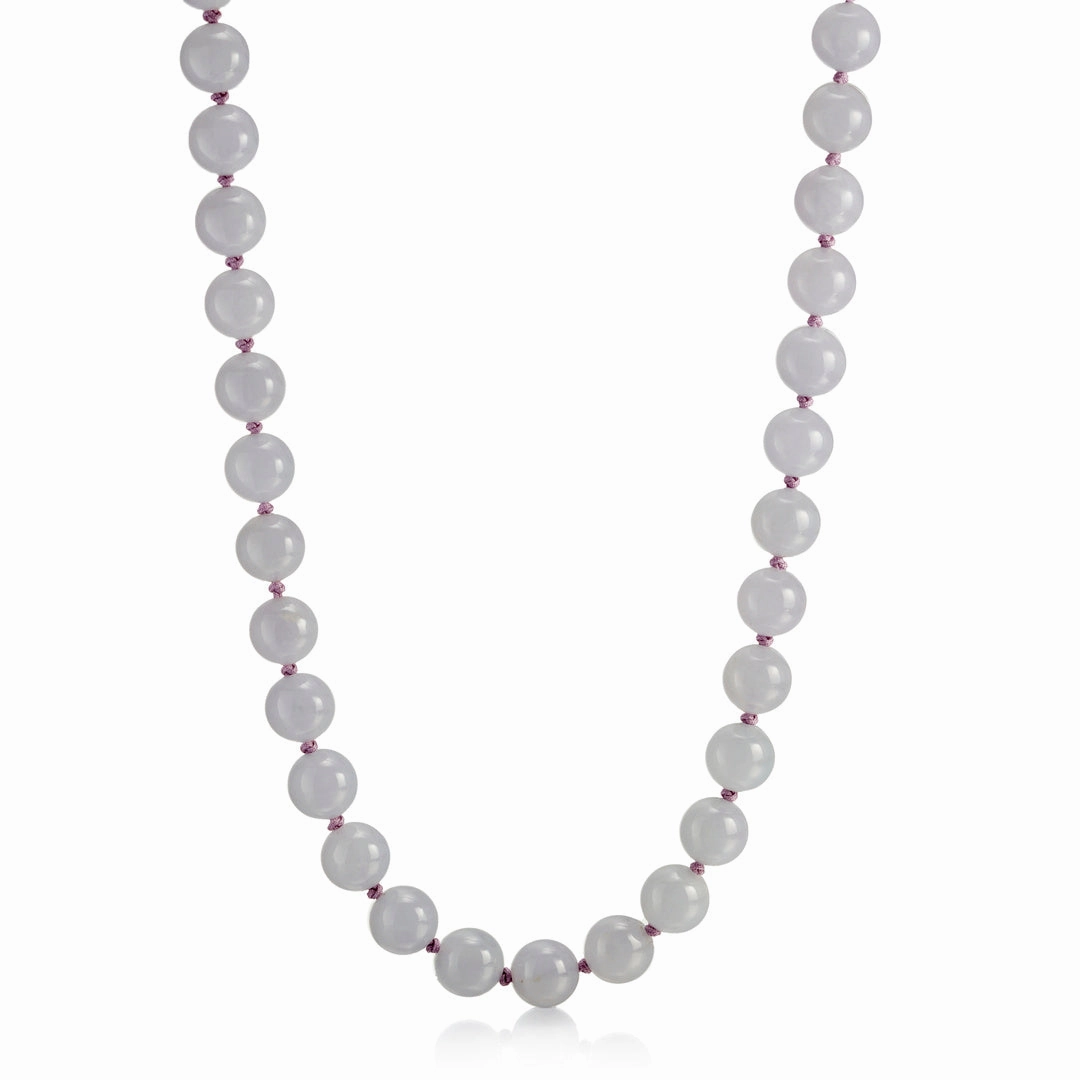 9.9mm Lavender Jade Bead Necklace