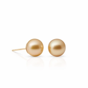 9mm Golden South Sea Pearl Earrings