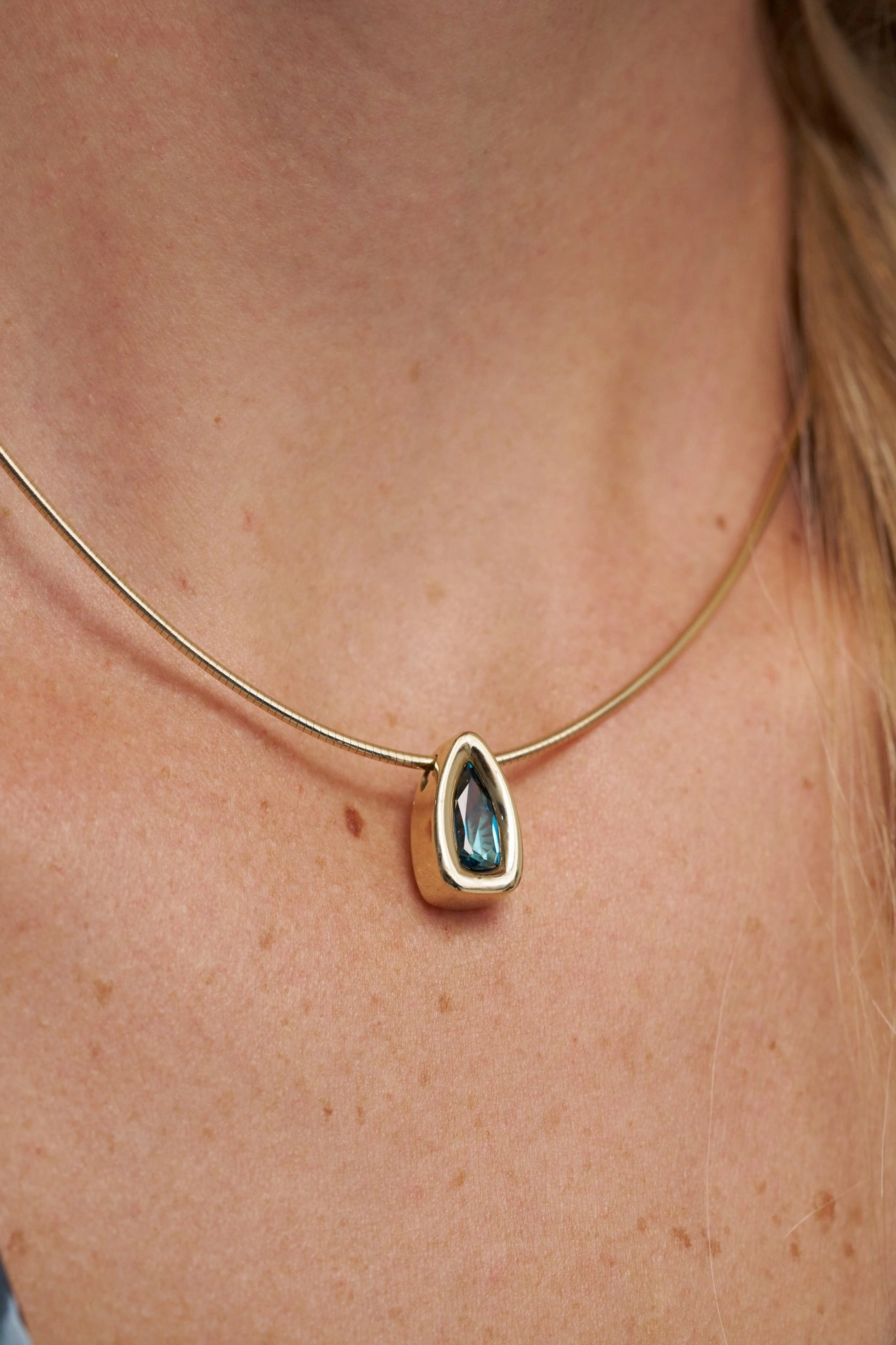 "Bana" Bead Pendant, Blue Topaz