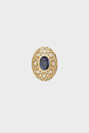 "Gema" Mosaic Bead Pendant, Diamond & Sapphires