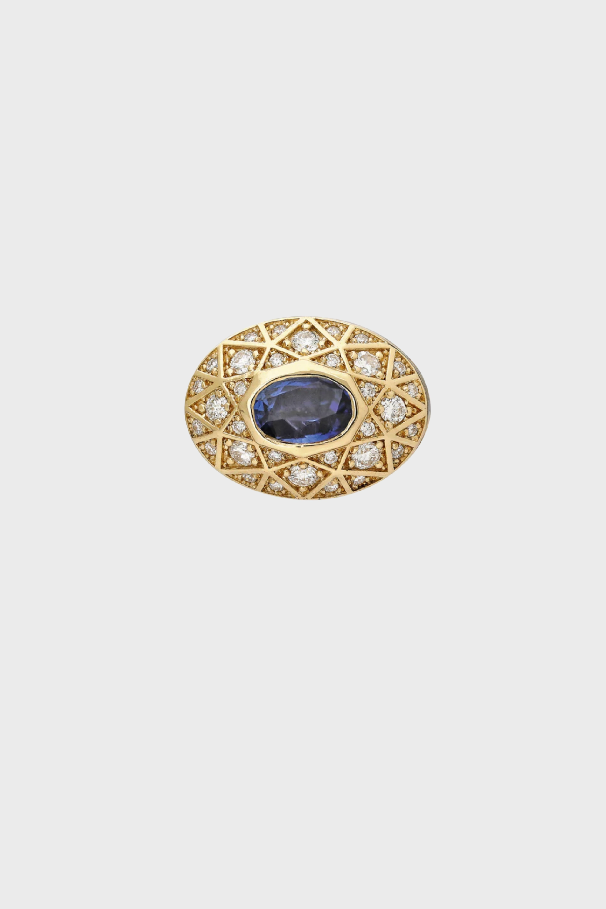 "Gema" Mosaic Bead Pendant, Diamond & Sapphires