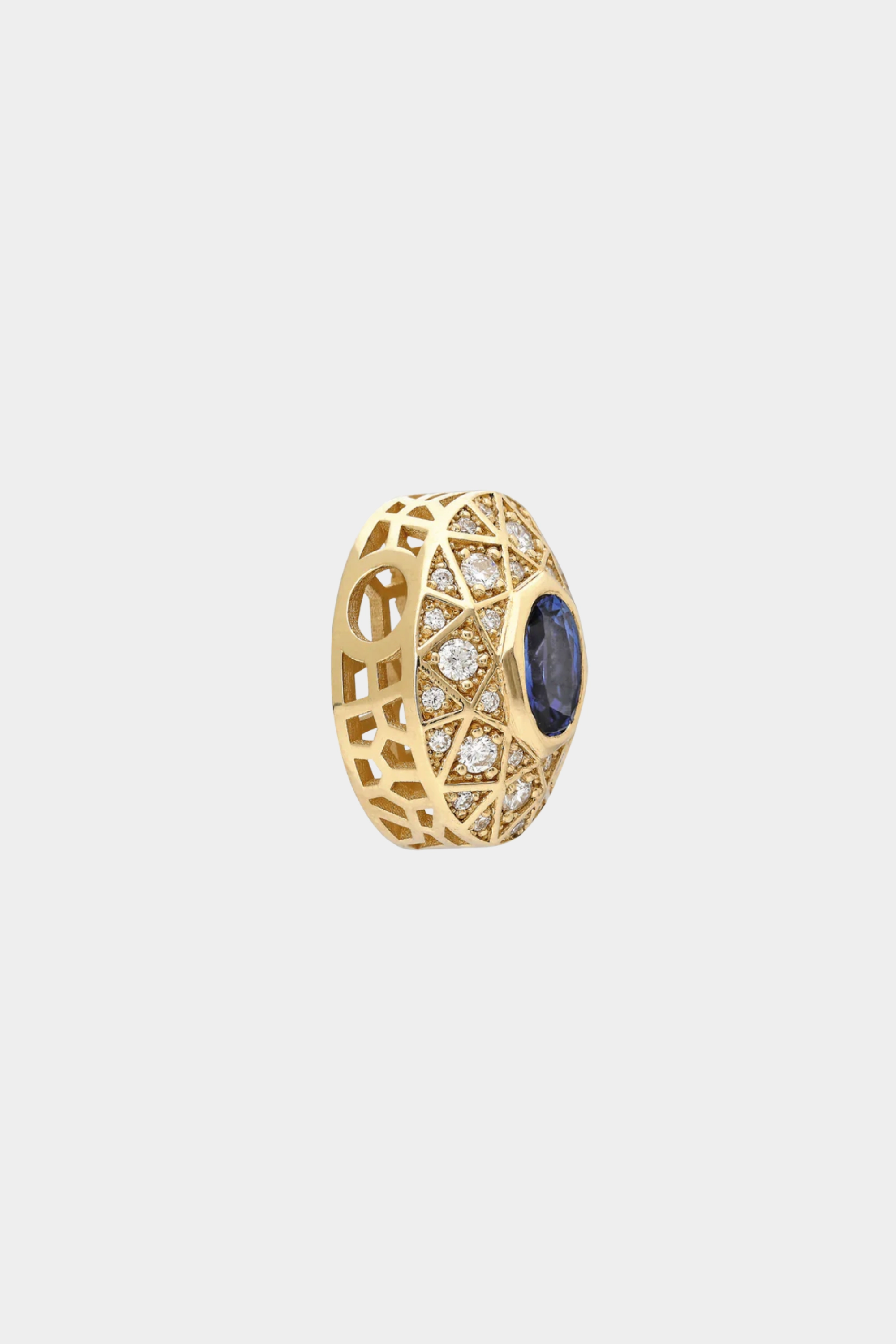 "Gema" Mosaic Bead Pendant, Diamond & Sapphires