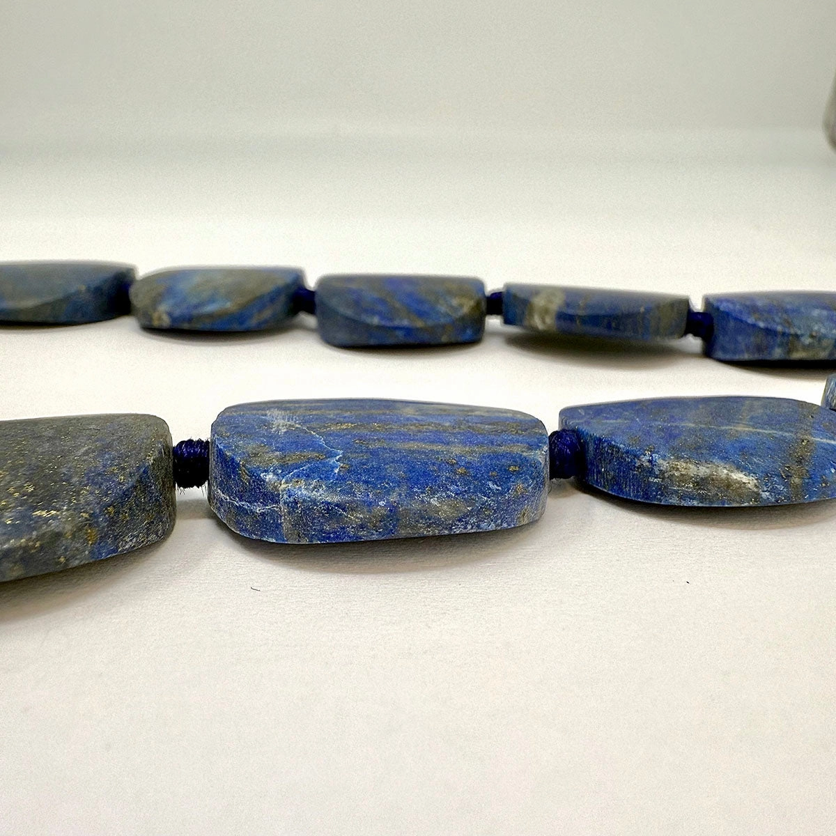 Adjustable Oval Lapis Disk Necklace