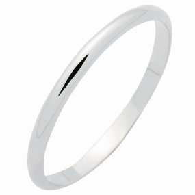 Alliance demi jonc en or blanc.: