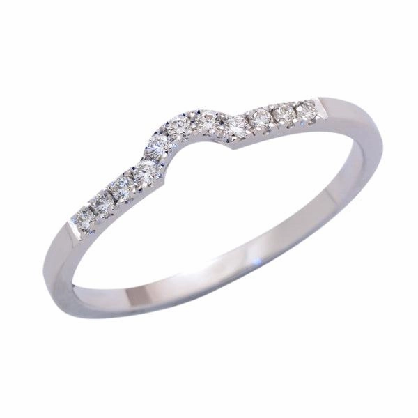 Alliance en or blanc 18 cts sertie de diamants