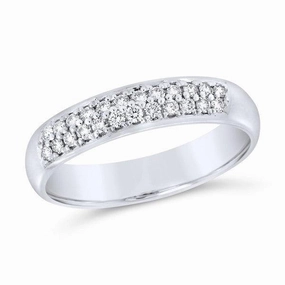 Alliance en or blanc sertie de diamants