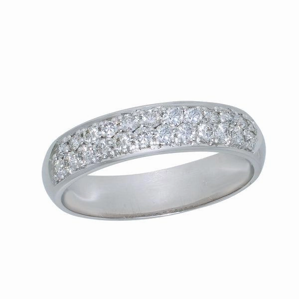 Alliance en or blanc sertie de diamants