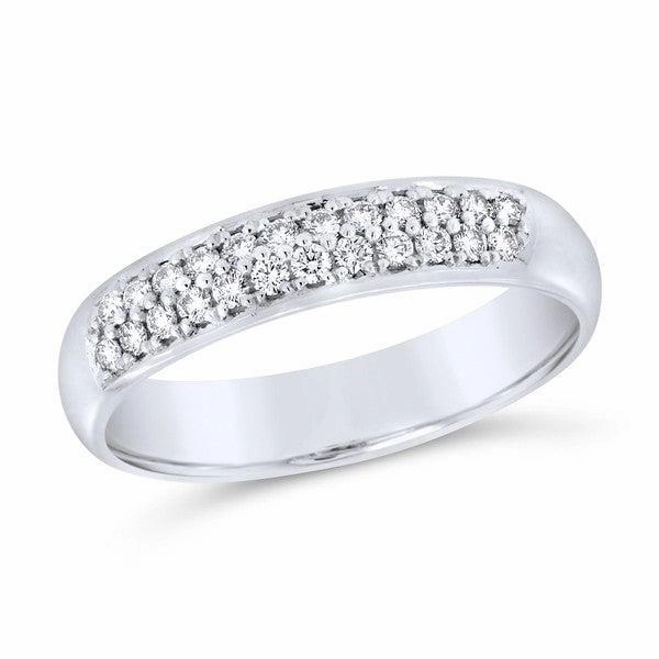Alliance en or blanc sertie de diamants