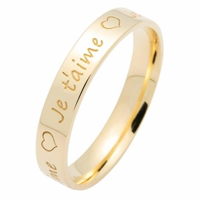 Alliance en or jaune 18 carats 4 mm gravure personalis??e.
