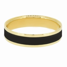 Alliance en or jaune et r??sine noire largeur 5 mm