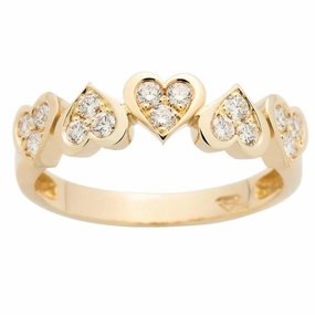 Alliance en or jaune sertie de diamants.