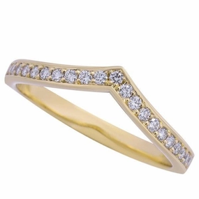 Alliance en or jaune sertie de diamants