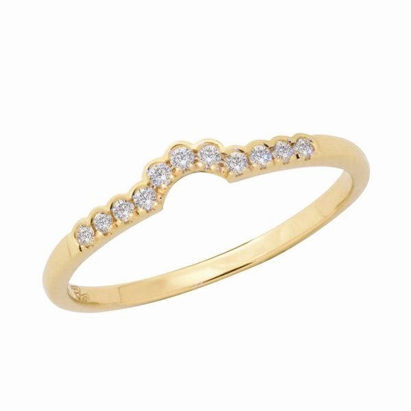 Alliance en or jaune sertie de diamants