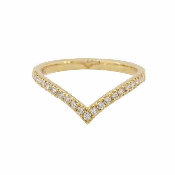Alliance en or jaune sertie de diamants