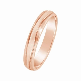 Alliance en or rose 18 carats liser??s en vague.