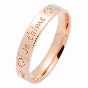 Alliance en or rose largeur 4 mm et gravure personnalis??e.