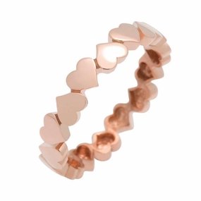 Alliance en or rose motifs coeurs