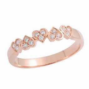 Alliance en or rose sertie de diamants