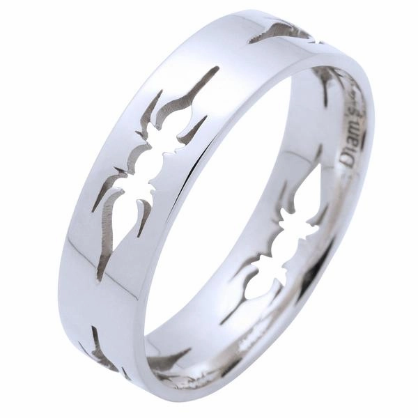 Alliance fl???che faiti???re en or blanc 18 carats