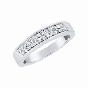Alliance or blanc 18 sertie de diamants.