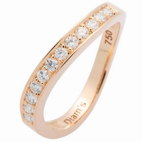 Alliance or jaune sertie de diamants.