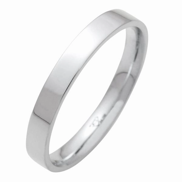 Alliance ruban 3 mm en or blanc 18 carats