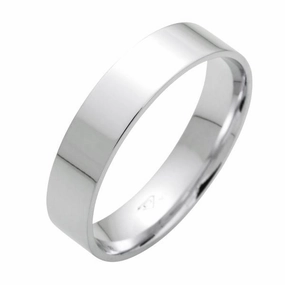 Alliance ruban 5 mm en or blanc.