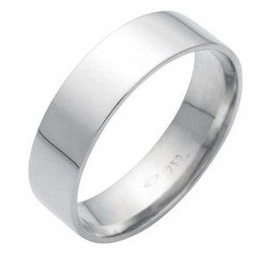 Alliance ruban 6 mm en or blanc 18 carats