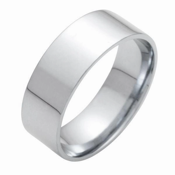 Alliance ruban 7 mm en or blanc 18 carats