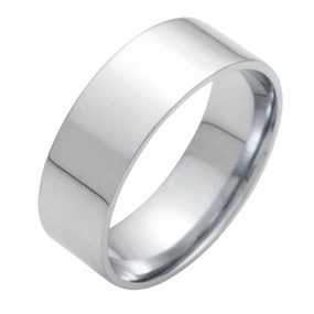 Alliance ruban 7 mm en or blanc 18 carats