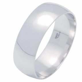Alliance ruban bomb??e 7mm en or blanc 18 carats